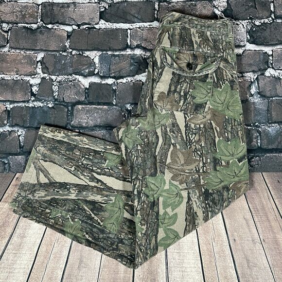 Vintage Ocoee RealTree Mossy Oak Camo Pants Front Cargo Pockets 80s USA 34x28.5” - Picture 2 of 12